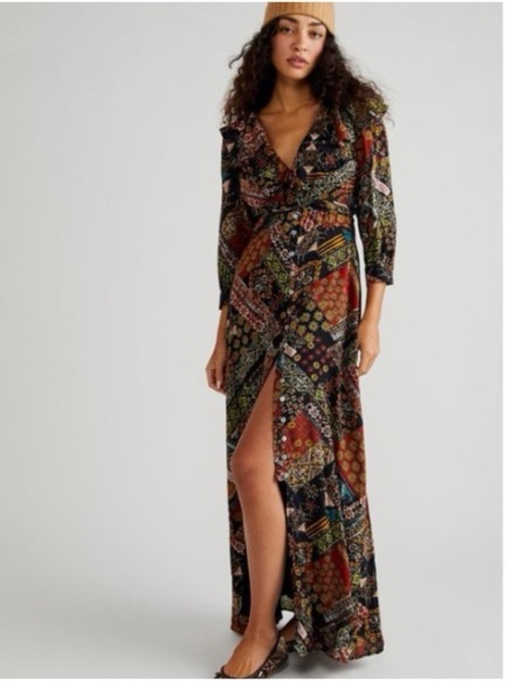 Free People Lennon Patchwork Multicolor Maxi Dress